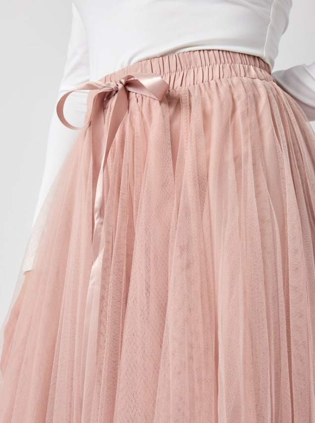 Carrie Tulle Skirt Blush-S/M-Fi&Co Boutique