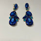 Chunky Blue Diamond Drop Earrings-Fi&Co Boutique