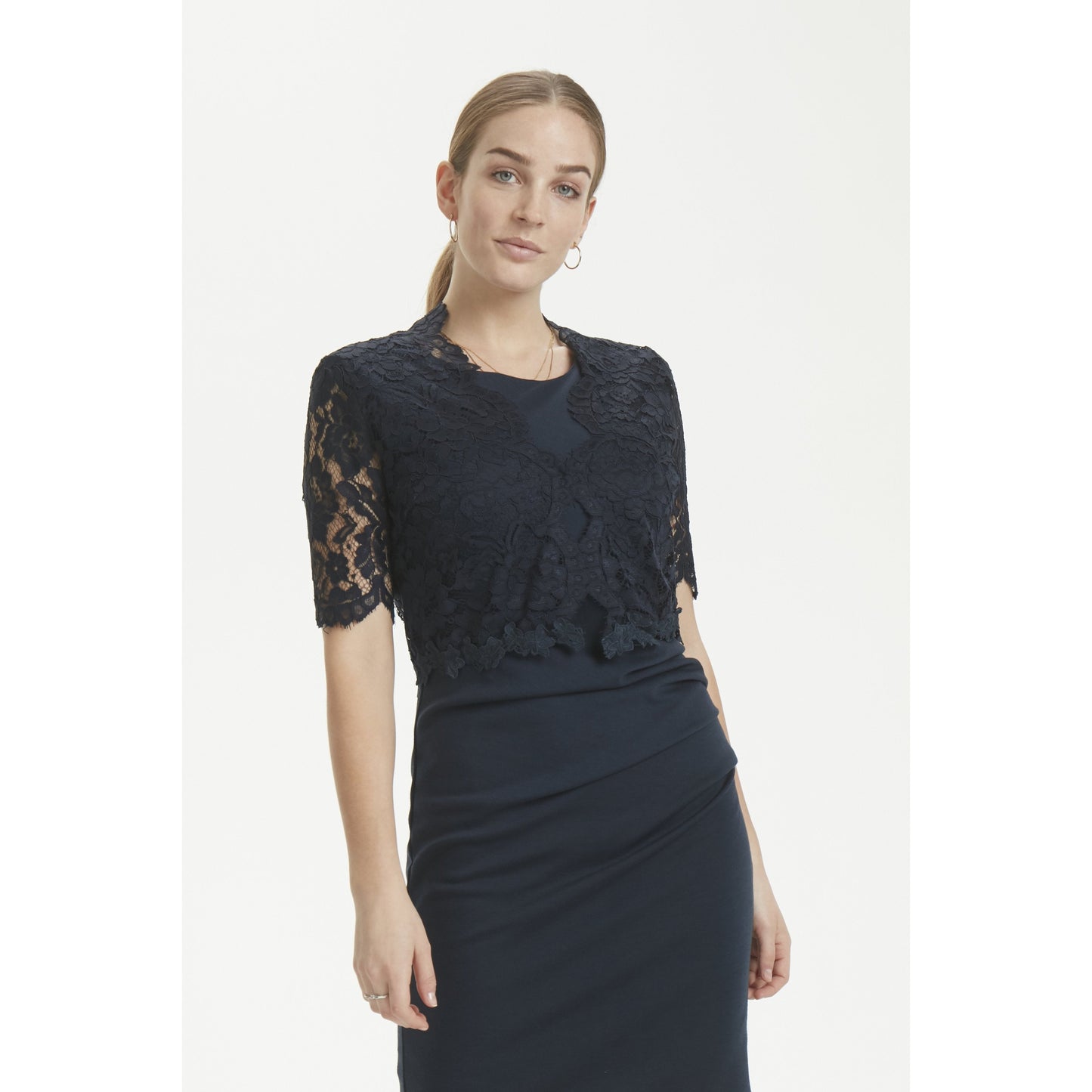 Kaffe Edda Bolero 1/2 Sleeve-Midnight Marine-Fi&Co Boutique